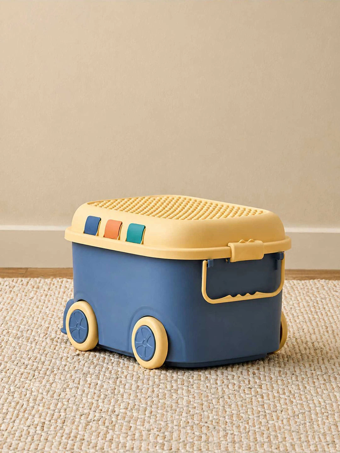 Blue Cartoon Toy Bus-Shaped Kids Mini Toys/Cars Storage Box