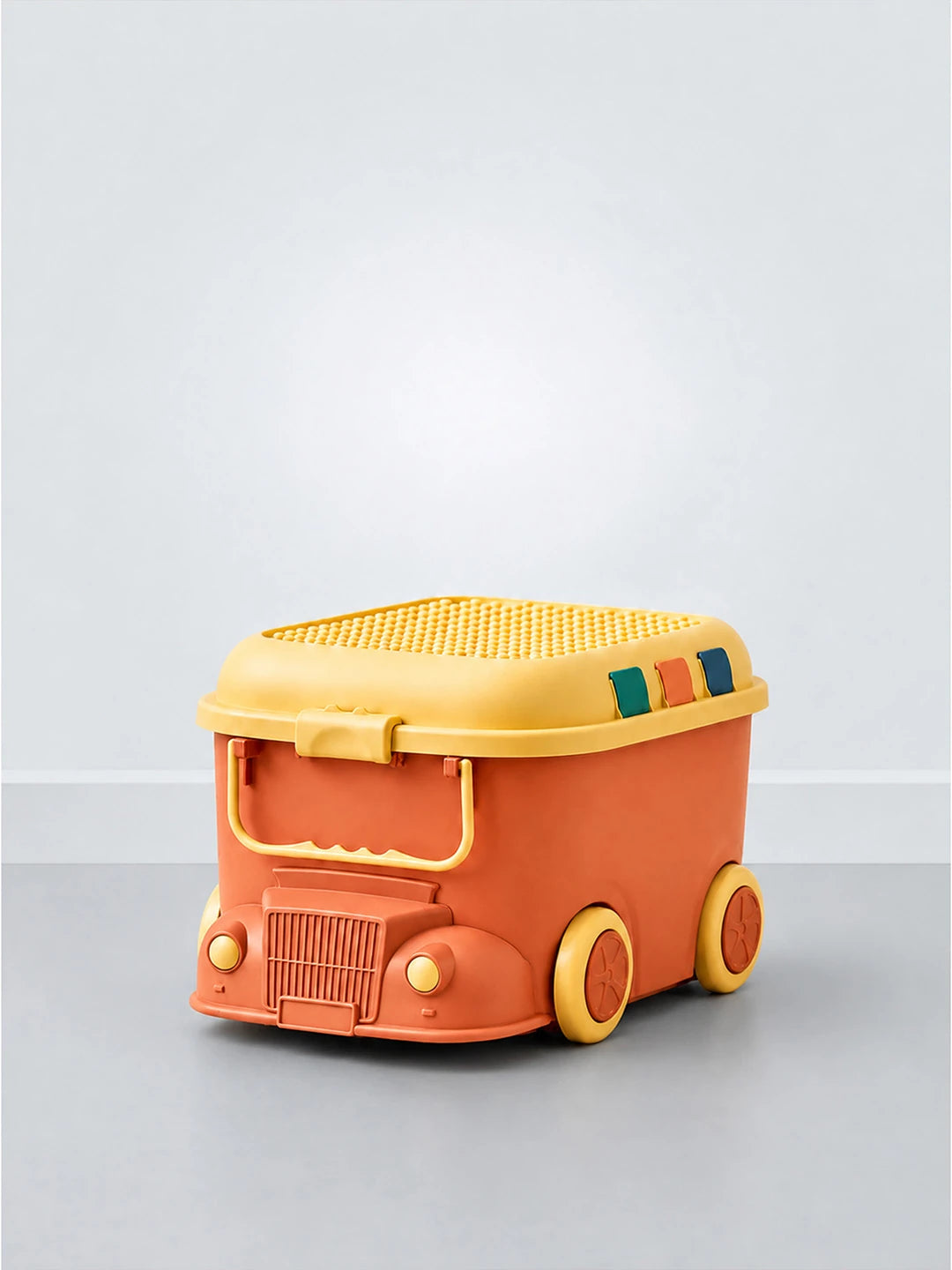 Orange Cartoon Toy Bus-Shaped Kids Mini Toys/Cars Storage Box