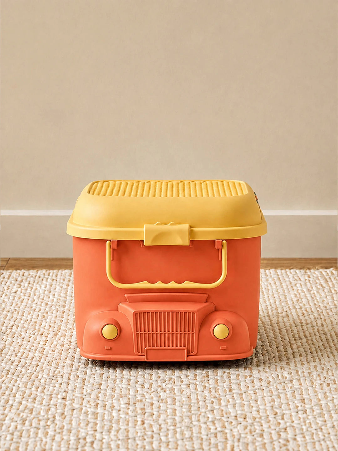 Orange Cartoon Toy Bus-Shaped Kids Mini Toys/Cars Storage Box