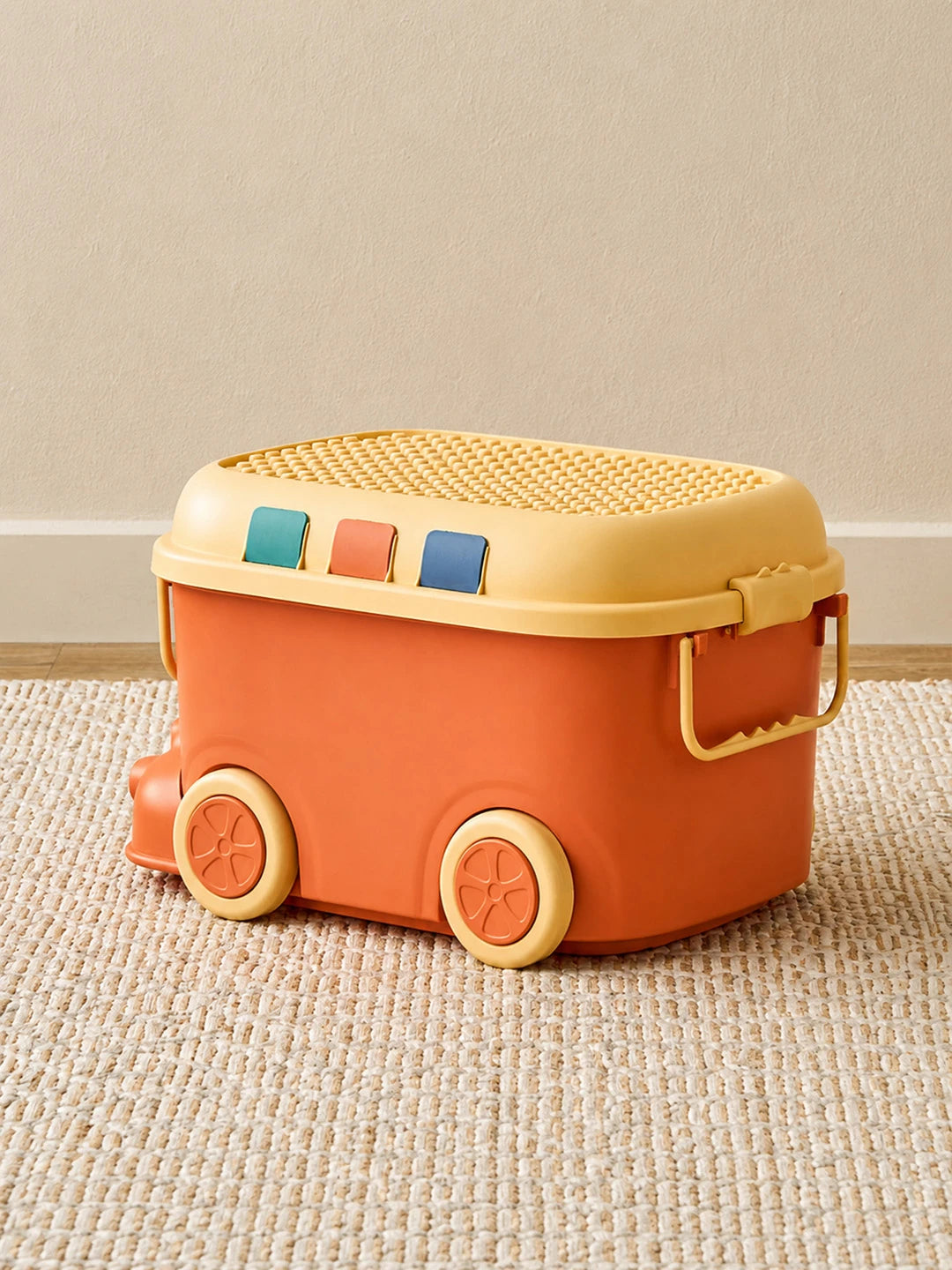 Orange Cartoon Toy Bus-Shaped Kids Mini Toys/Cars Storage Box