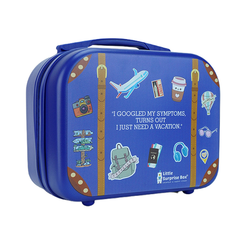 Travel theme Hardcase Travel Vanity Style Suitcase.