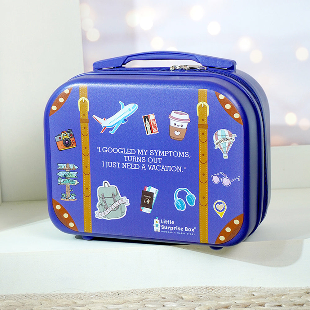 Travel theme Hardcase Travel Vanity Style Suitcase.