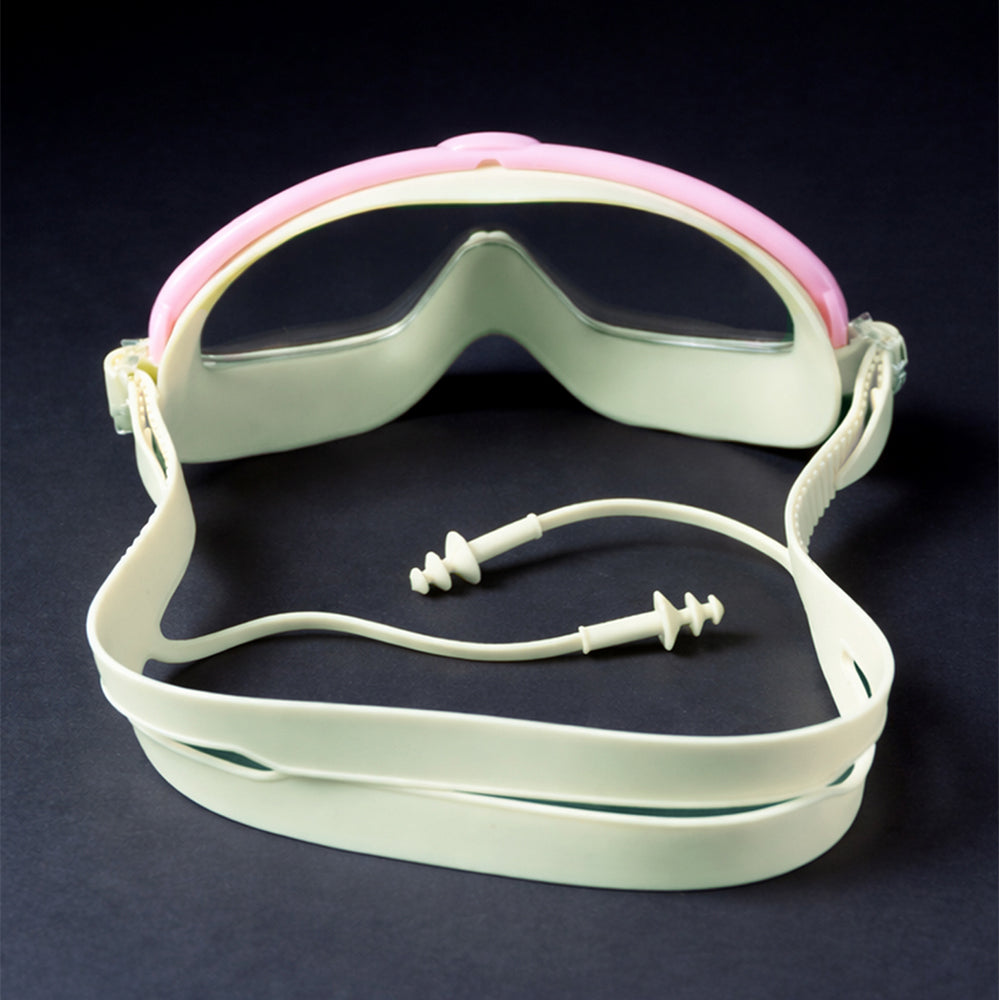 Pink White 2 Border Anti Fog UV Protection Leakproof Design Swim Goggles for Kids, 4yrs - 10yrs