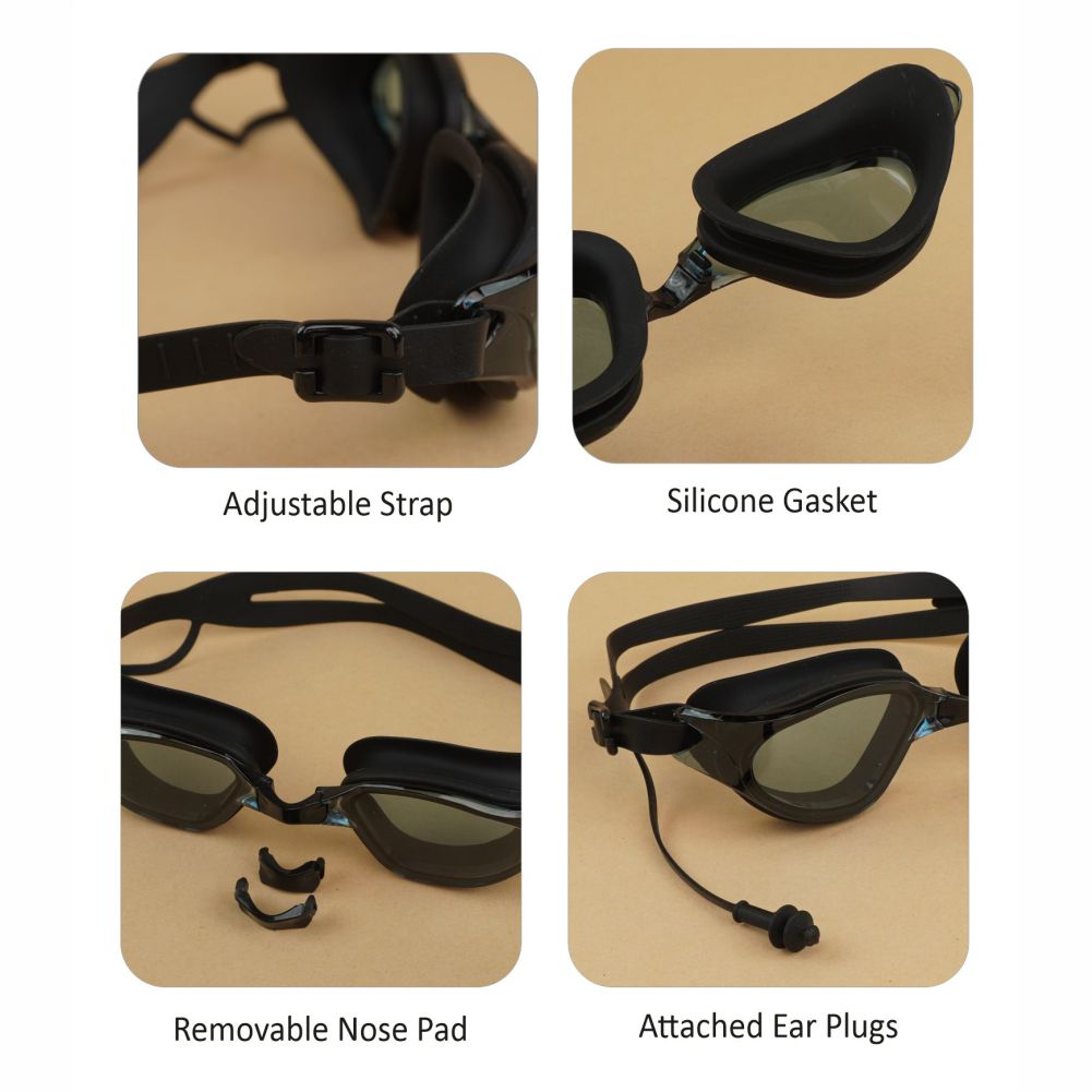 Black Cat eye Shape Frame Anti Fog UV Protection leakproof design Swim Goggles for Adults