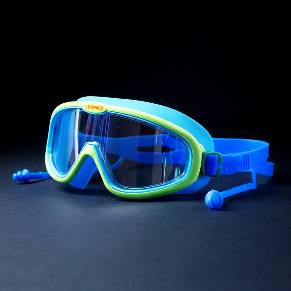 Blue & Green Anti-Fog UV Protection Leakproof Swim Goggles for Kids, 4–10 Years