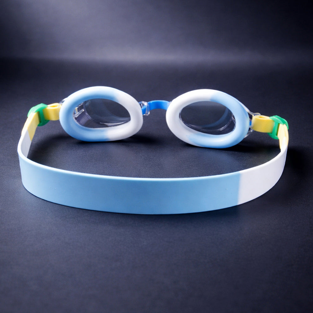 Blue & Green Croc Face, Anti Fog UV Protection Leakproof Design Swim Goggles for Kids, 5yrs - 10yrs