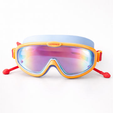 Blue, Orange & Red Anti-Fog UV Protection Leakproof Swim Goggles for Kids, 4–10 Years