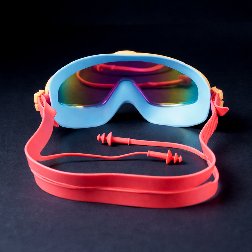 Blue, Orange & Red Anti-Fog UV Protection Leakproof Swim Goggles for Kids, 4–10 Years