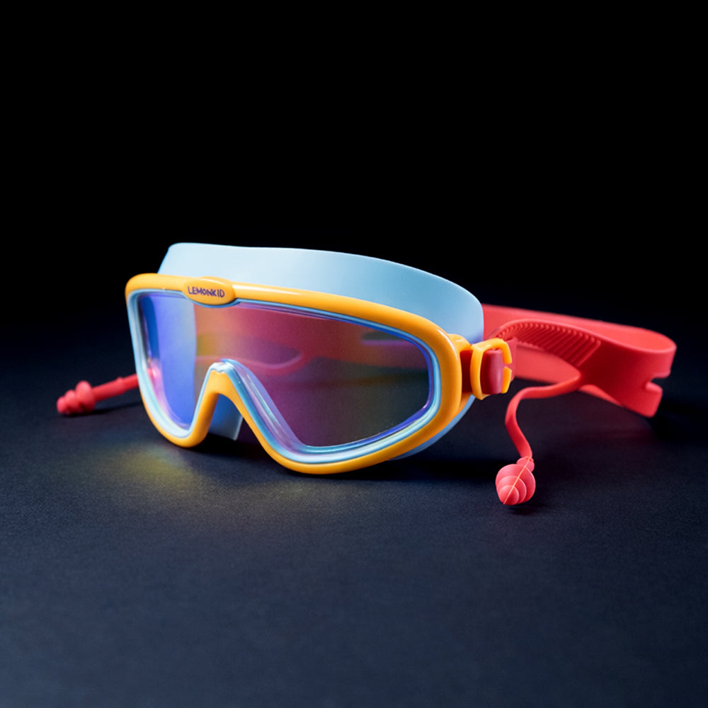 Blue, Orange & Red Anti-Fog UV Protection Leakproof Swim Goggles for Kids, 4–10 Years