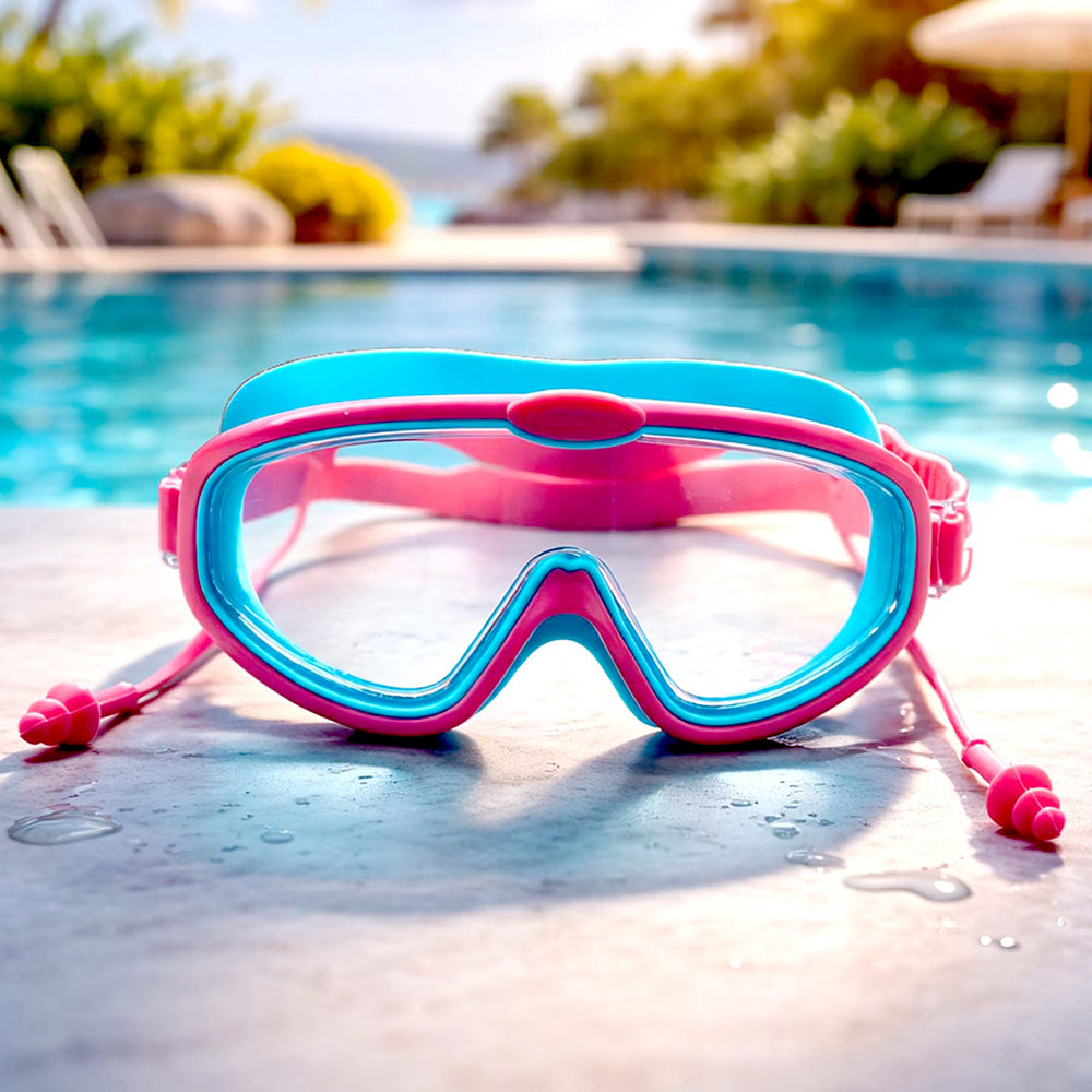Blue & Pink Anti-Fog UV Protection Leakproof Swim Goggles for Kids, 7–15 Years