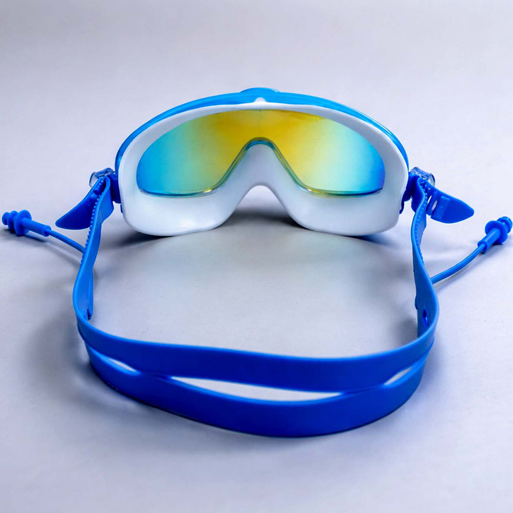 Blue & White Anti-Fog UV Protection Leakproof Swim Goggles for Kids, 7–15 Years