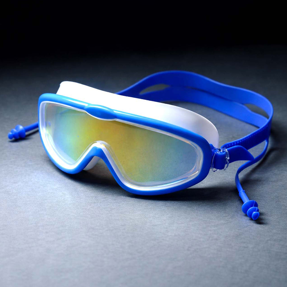 Blue & White Anti-Fog UV Protection Leakproof Swim Goggles for Kids, 7–15 Years