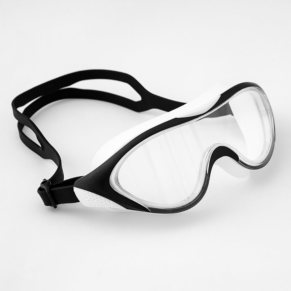 Black Big Frame UV protected anti-fog unisex swim goggles for Kids
