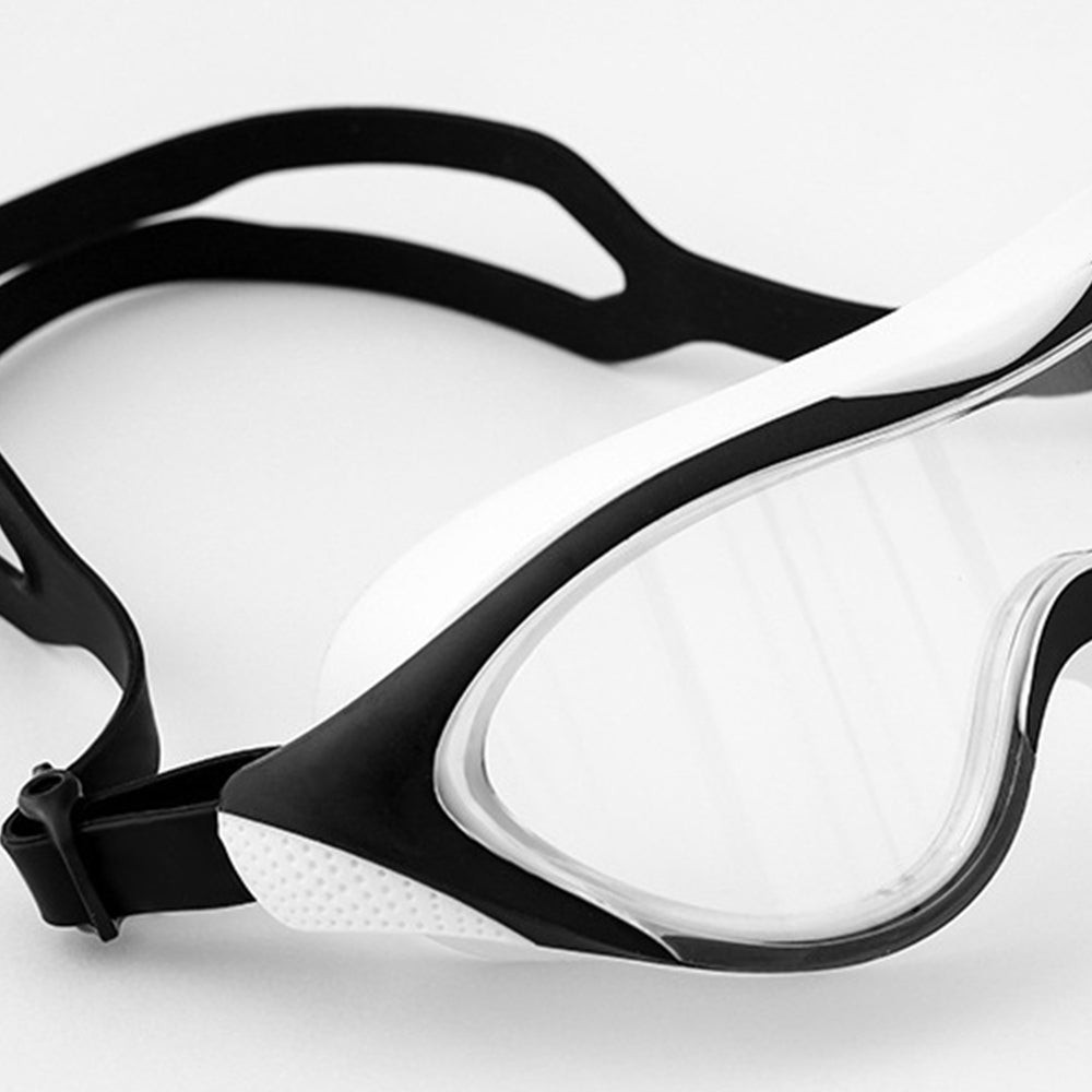 Black Big Frame UV protected anti-fog unisex swim goggles for Kids
