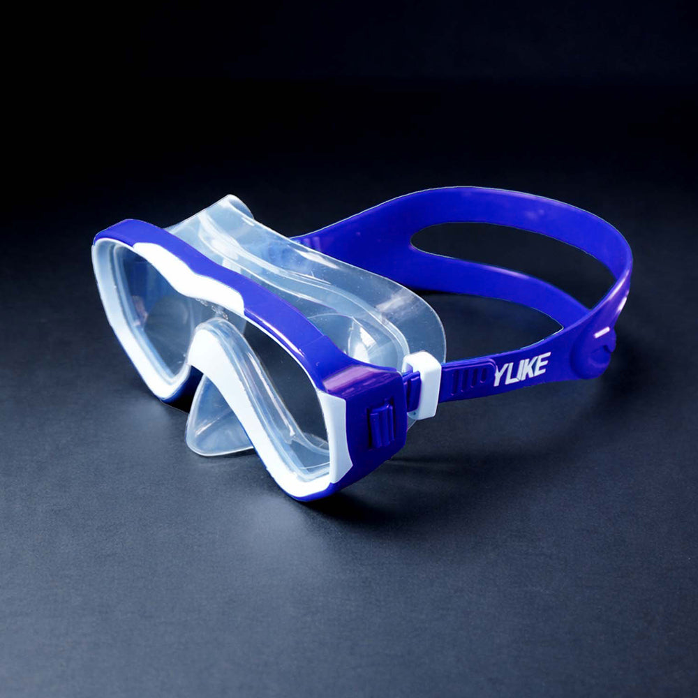 Snorkelling Scuba Diving Mask, Navy Blue Anti Fog Snorkelling-Style Swim Goggles for Kids & Adults, 10yrs and above