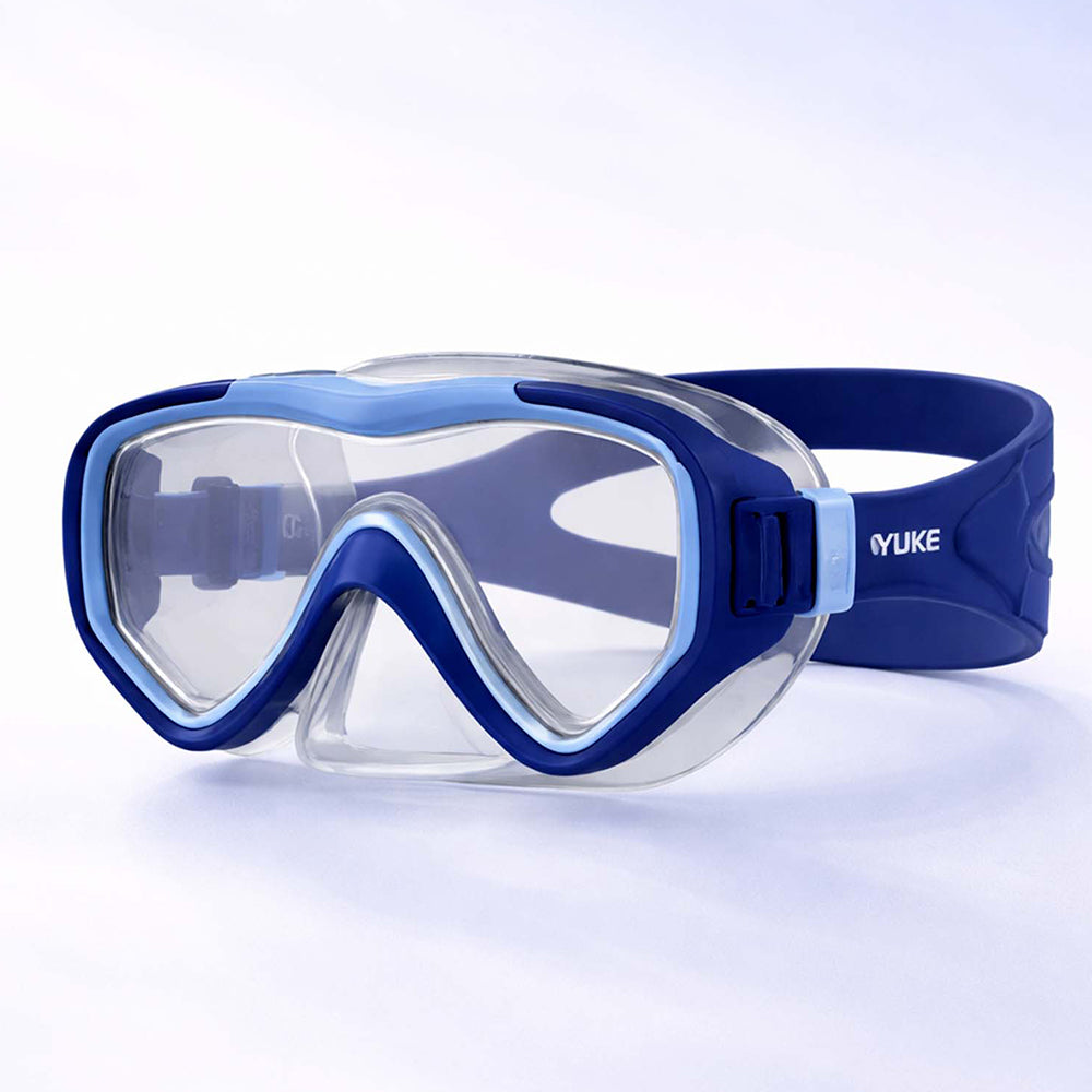Snorkelling Scuba Diving Mask, Navy Blue Anti Fog Snorkelling-Style Swim Goggles for Kids & Adults, 10yrs and above