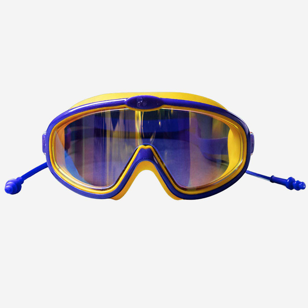 Navy & Yellow Anti-Fog UV Protection Leakproof Swim Goggles for Kids, 7–15 Years