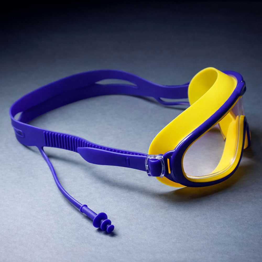 Navy & Yellow Anti-Fog UV Protection Leakproof Swim Goggles for Kids, 7–15 Years