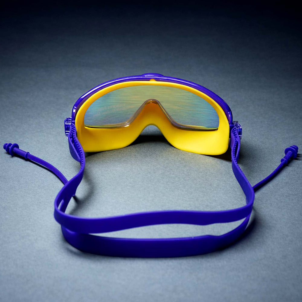 Navy & Yellow Anti-Fog UV Protection Leakproof Swim Goggles for Kids, 7–15 Years