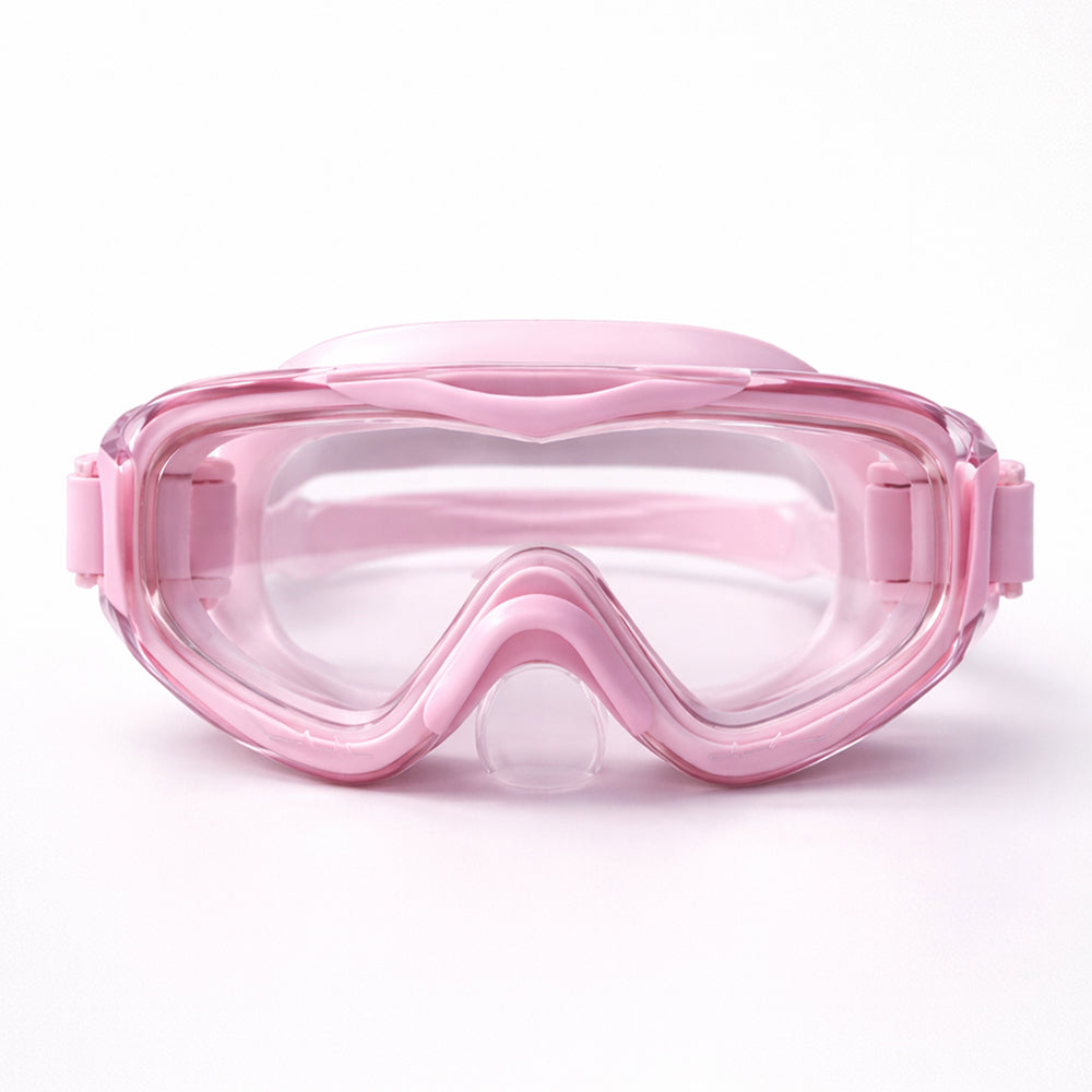 Pink 3dash Glass panel styled Anti Fog UV Protection leakproof design Swim Goggles for 12 years + & Adults