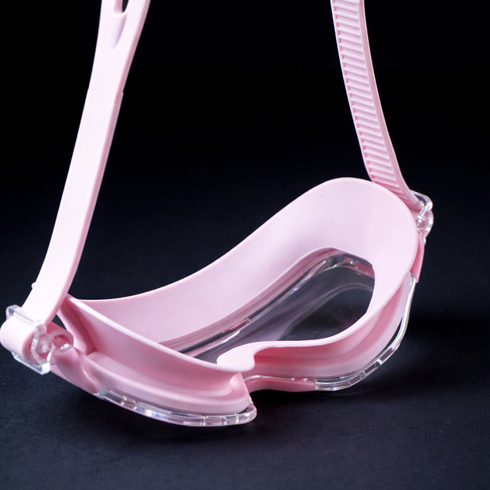 Pink 3dash Glass panel styled Anti Fog UV Protection leakproof design Swim Goggles for 12 years + & Adults