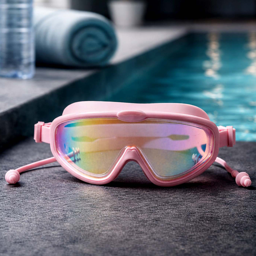 Pink Anti-Fog UV Protection Leakproof Swim Goggles for Kids, 7–15 Years