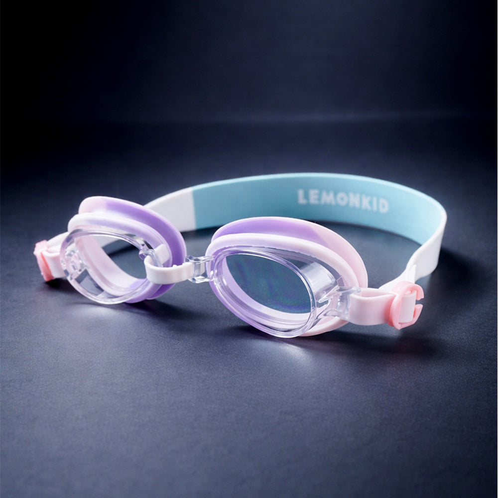 Pink & White Bow Face, Anti Fog UV Protection Leakproof Design Swim Goggles for Kids, 5yrs - 10yrs