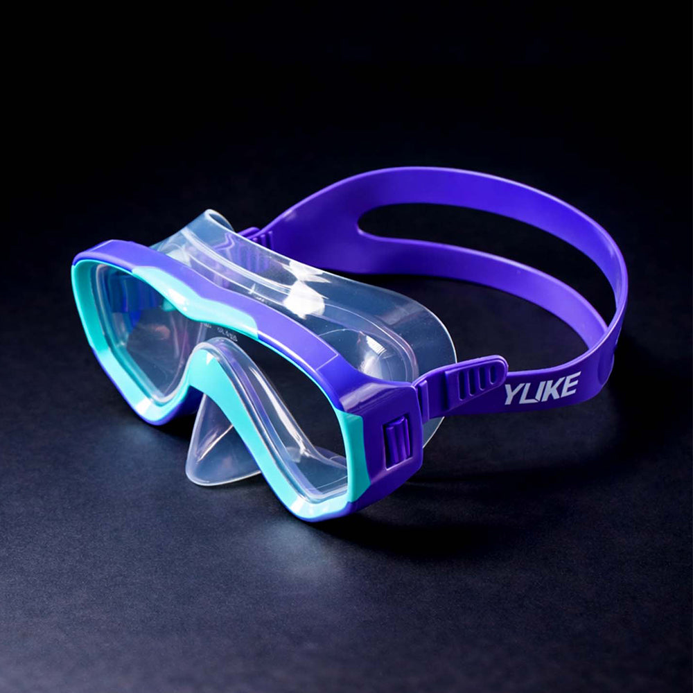 Snorkelling Scuba Diving Mask , Purple Blue Anti Fog Snorkelling-Style Swim Goggles for Kids, for Kids & Adults, 10yrs and above