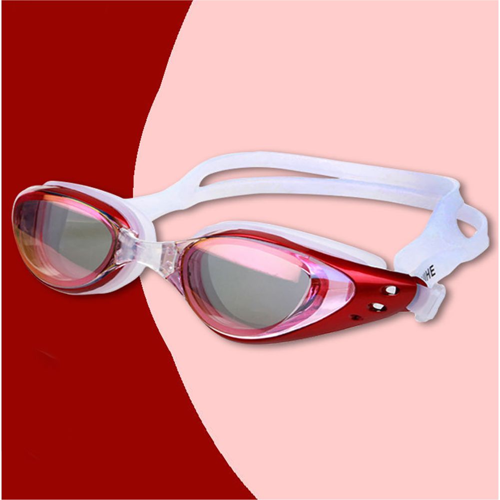 Red Metallic Anti Fog UV Protection leakproof design Swim Goggles for Kids 10yrs and above