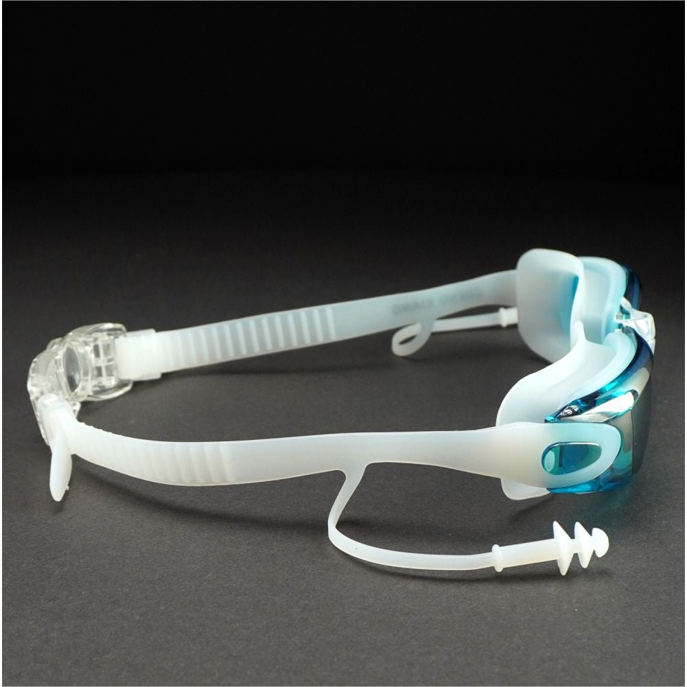 Shiny Blue Eyelid Style Anti Fog UV Protection leakproof design Swim Goggles for Kids 10yrs and above