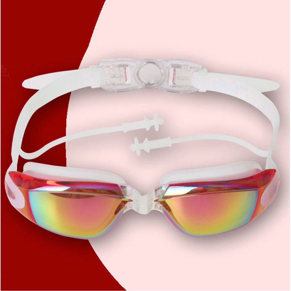 Shiny Pink Eyelid Style Anti Fog UV Protection leakproof design Swim Goggles for Kids 10yrs and above