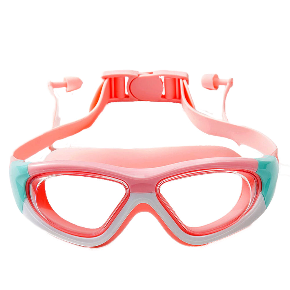 White Bordered Pink Anti Fog UV Protection Leakproof Design Swim Goggles for Kids, 4yrs  - 10yrs