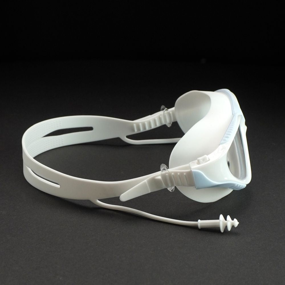 White with Light Blue Clip style  Anti Fog UV Protection leakproof design Swim Goggles for Adults