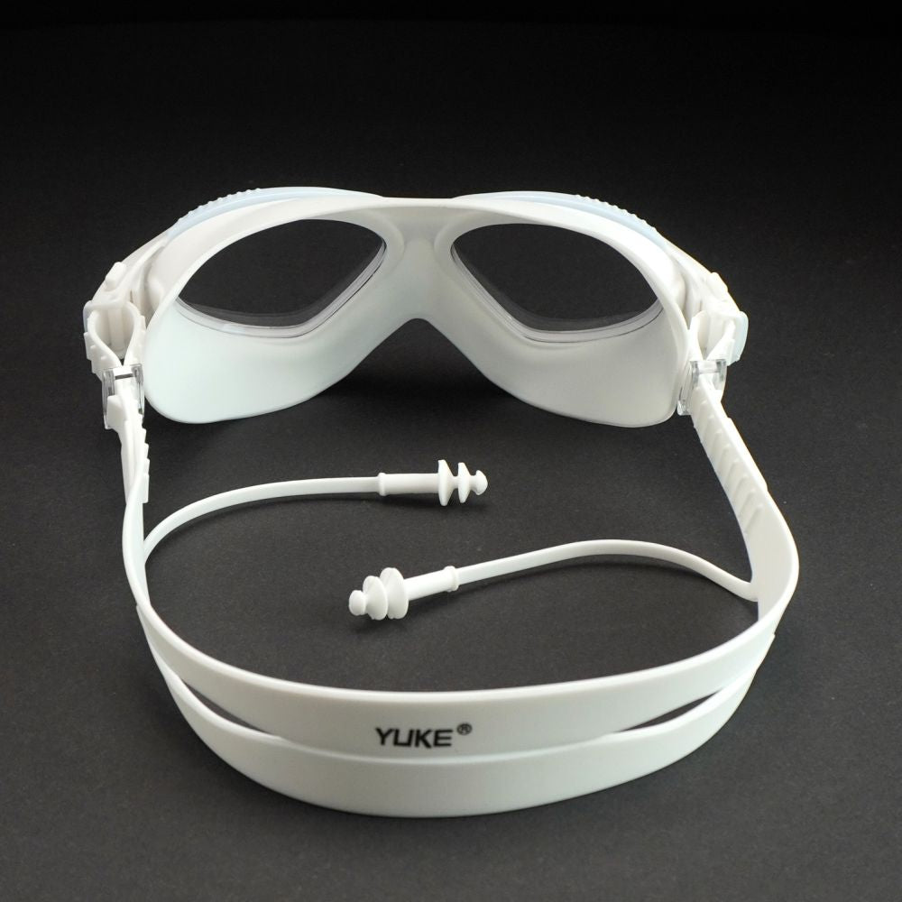 White with Light Blue Clip style  Anti Fog UV Protection leakproof design Swim Goggles for Adults