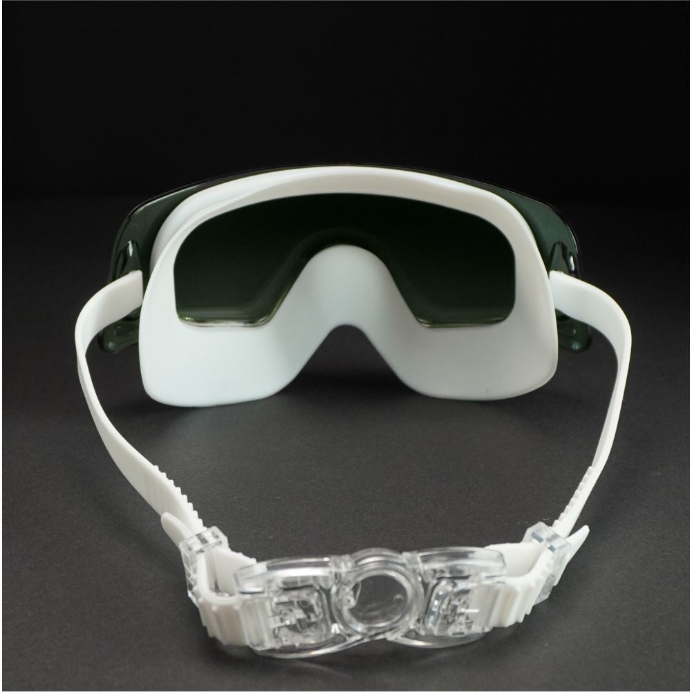 White with Green Ombre shaded Anti Fog UV Protection leakproof design Swim Goggles for Adults