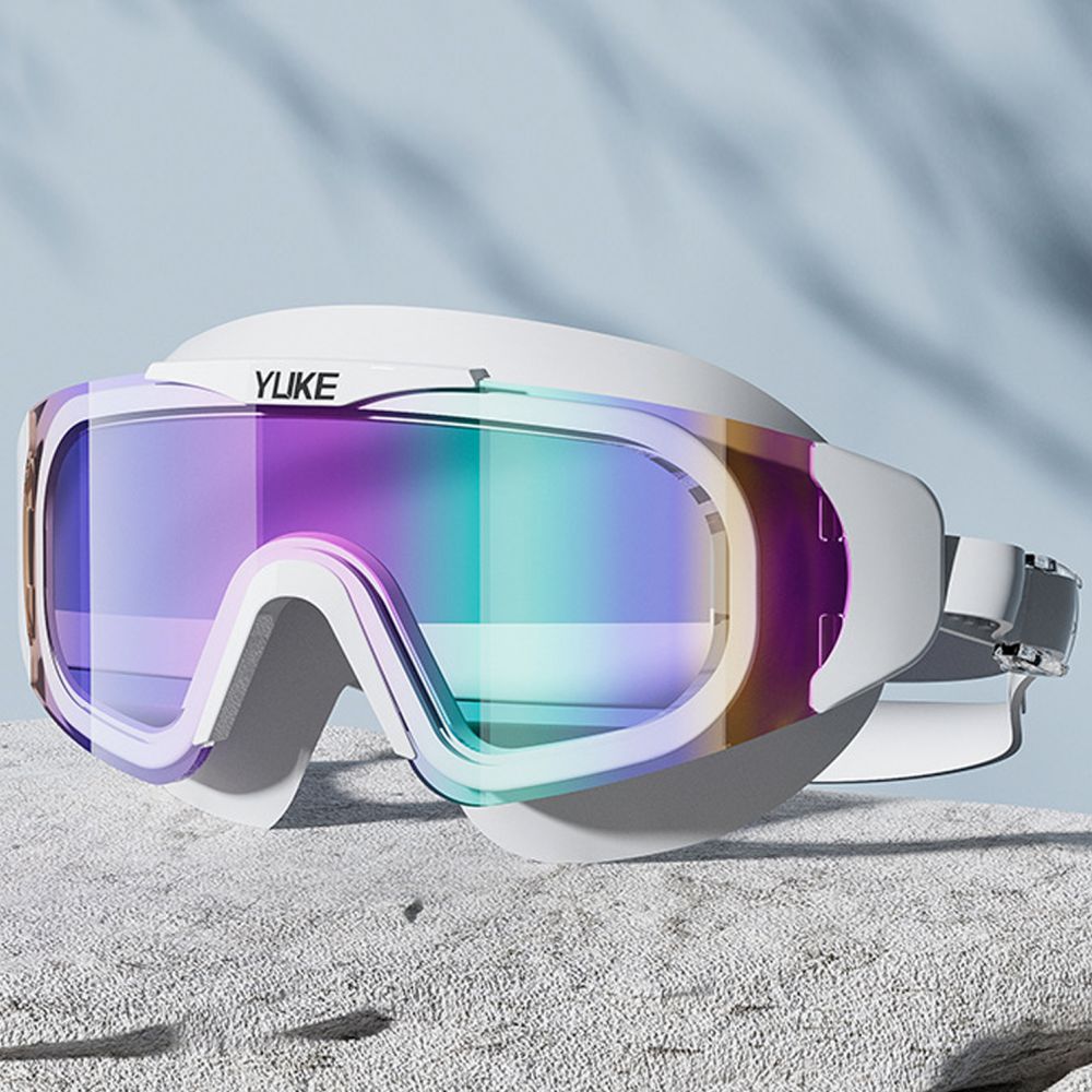 White with Multi Full Glass panel styled Anti Fog UV Protection leakproof design Swim Goggles for Adults
