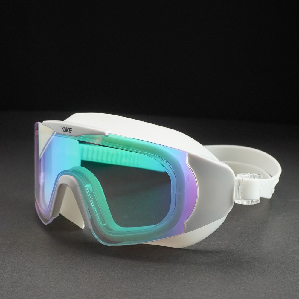 White with Multi Full Glass panel styled Anti Fog UV Protection leakproof design Swim Goggles for Adults