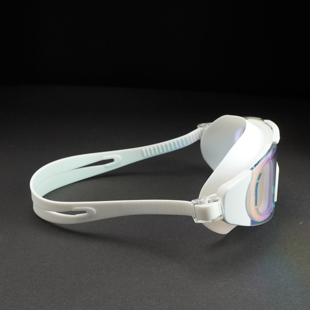 White with Multi Full Glass panel styled Anti Fog UV Protection leakproof design Swim Goggles for Adults