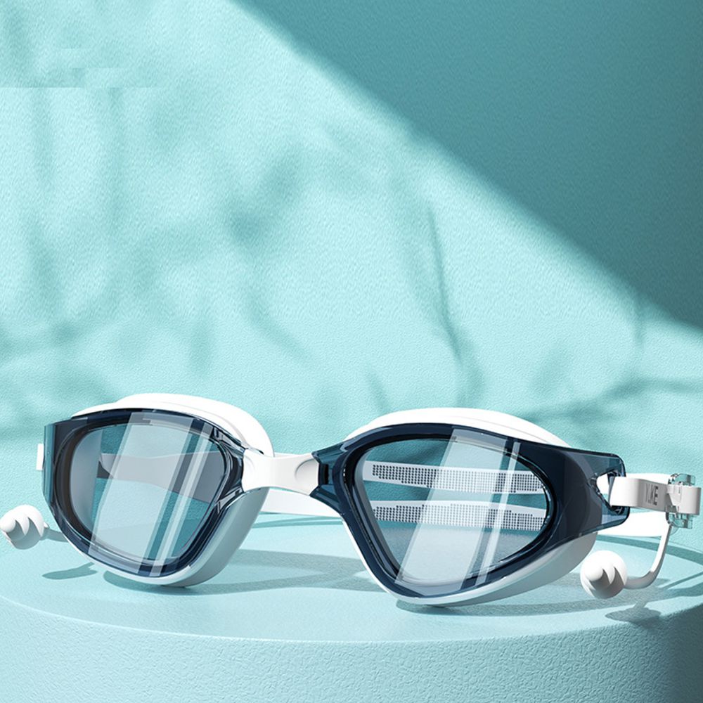 White Navy Cat eye Shape Frame Anti Fog UV Protection leakproof design Swim Goggles for Adults