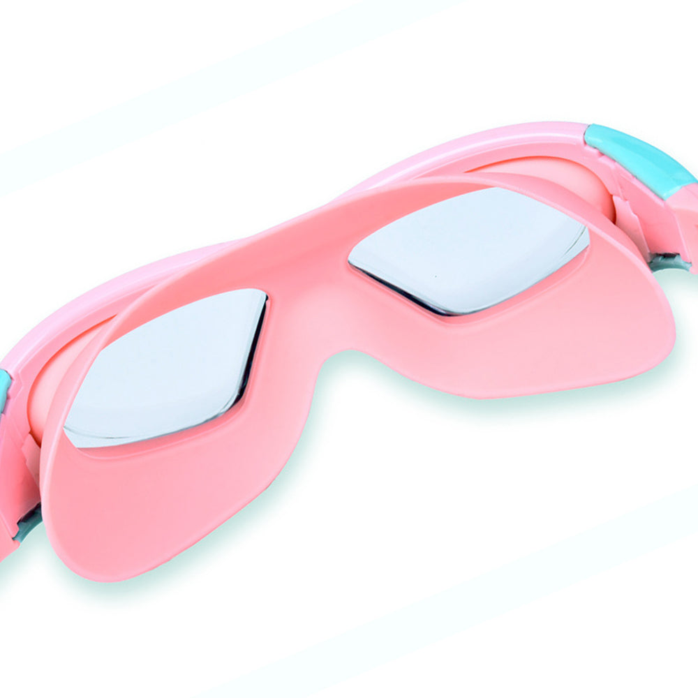 Pink Mint white border, Anti Fog UV Protection Leakproof Design Swim Goggles for Kids, 5yrs - 10yrs
