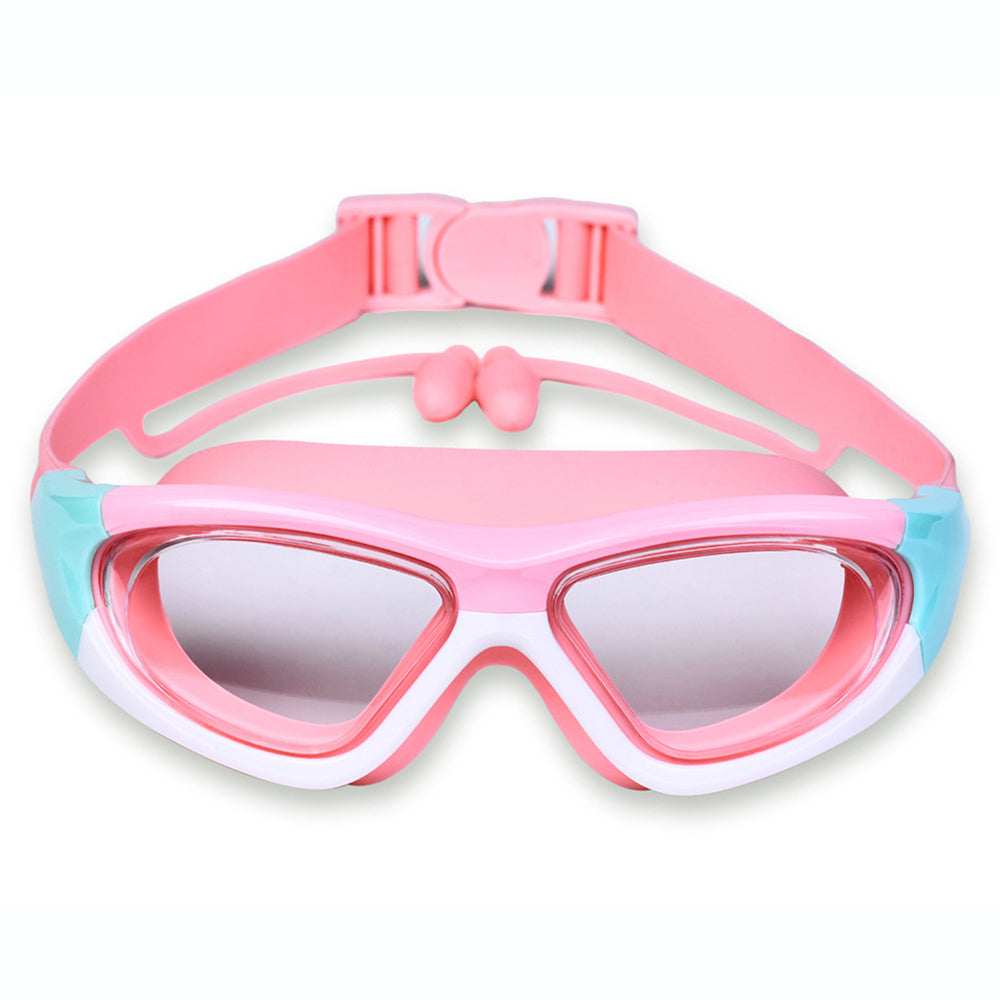 Pink Mint white border, Anti Fog UV Protection Leakproof Design Swim Goggles for Kids, 5yrs - 10yrs