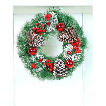 15 inches Big Frosty Pinecone Artificial Christmas wreath for Door,Wall  & Christmas Décor