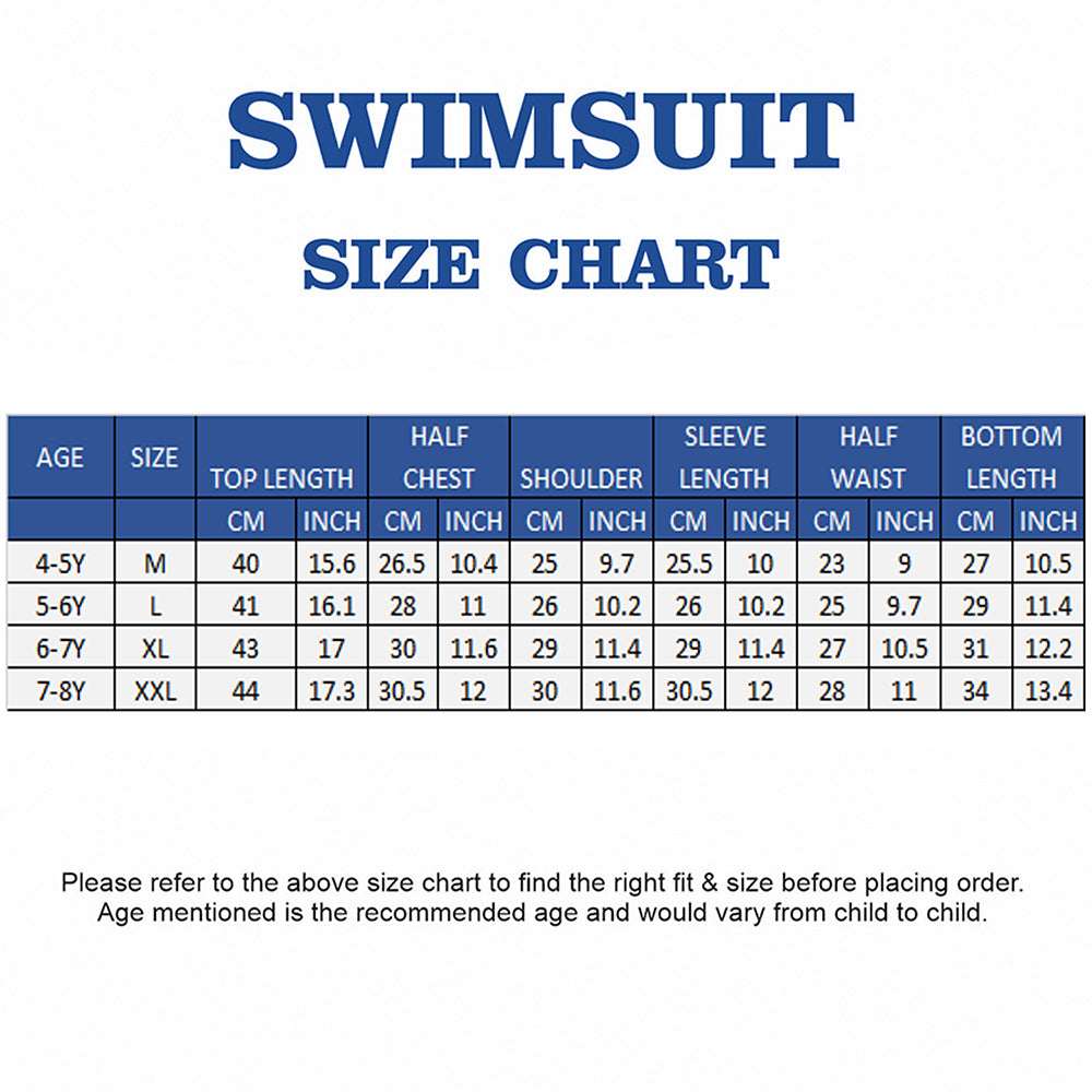 2 Pcs Blue Surf, T-shirt & Shorts Set, Toddlers & Kids Swimwear with matching Swim Cap, plus Free Wash Bag & Free Swim Detergent