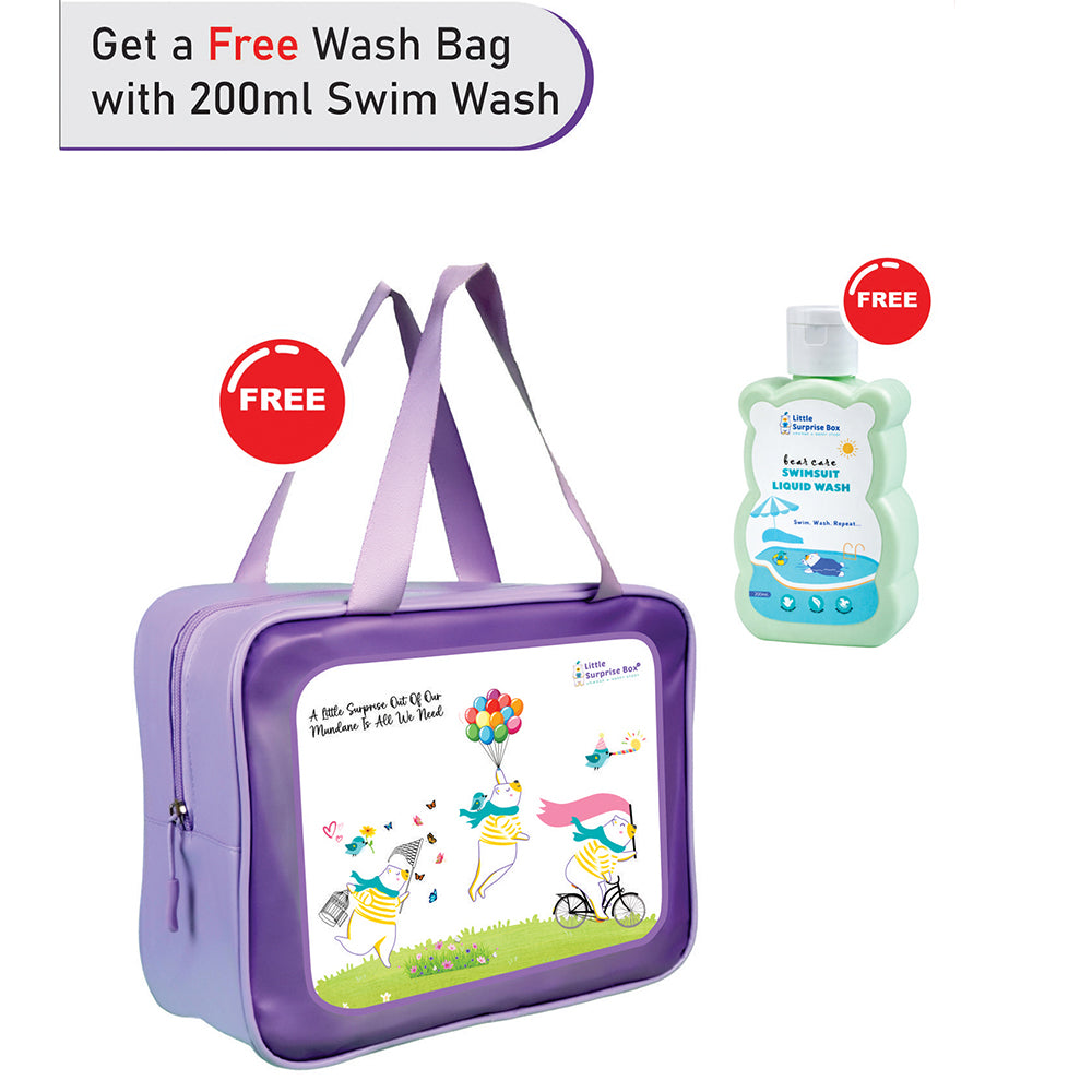 2 Pcs Cage Shark T-shirt & Shorts Set, Toddlers & Kids Swimwear with Free Wash Bag & Free Swim Detergent