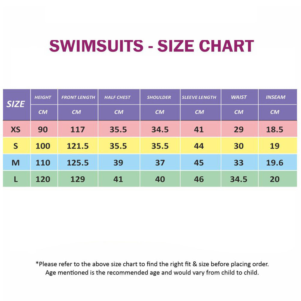 Full Length Black & White Sleeves Printed Teens and Adults Swimwear In Upf 50+ Fabric