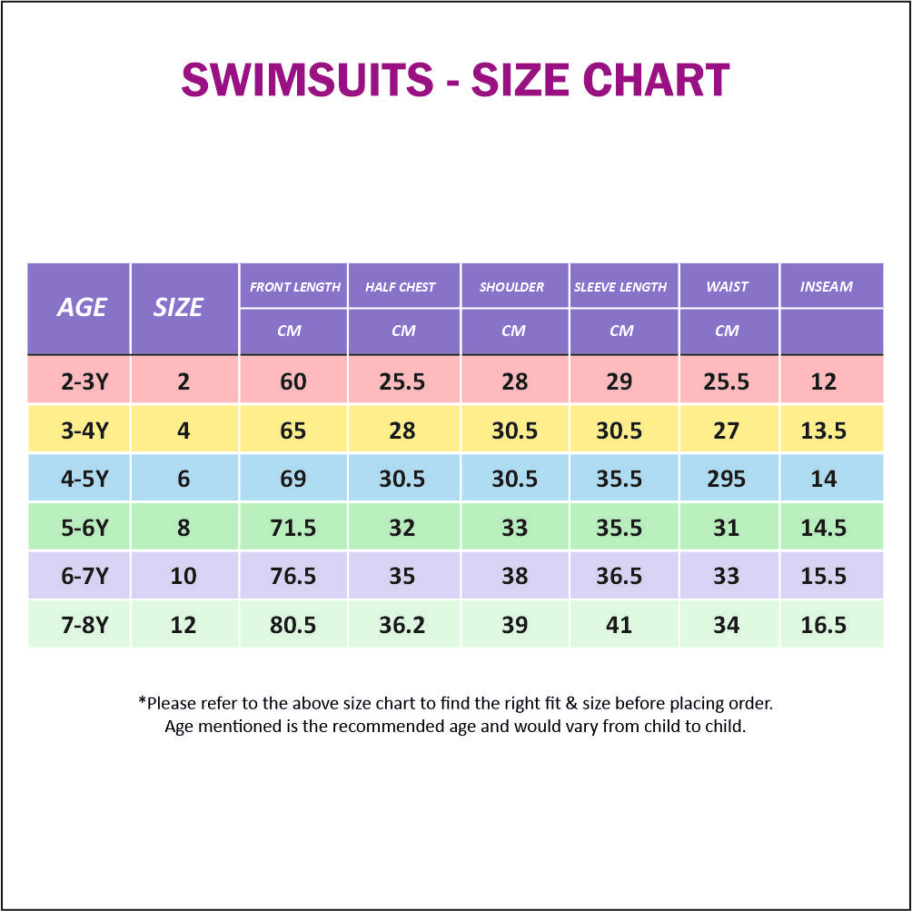 Cobalt Printed Sleeves Orange knee Length Scuba Swimsuit 2.5mm Neoprene Swimwear for water adventures for Kids,Teens and Adults