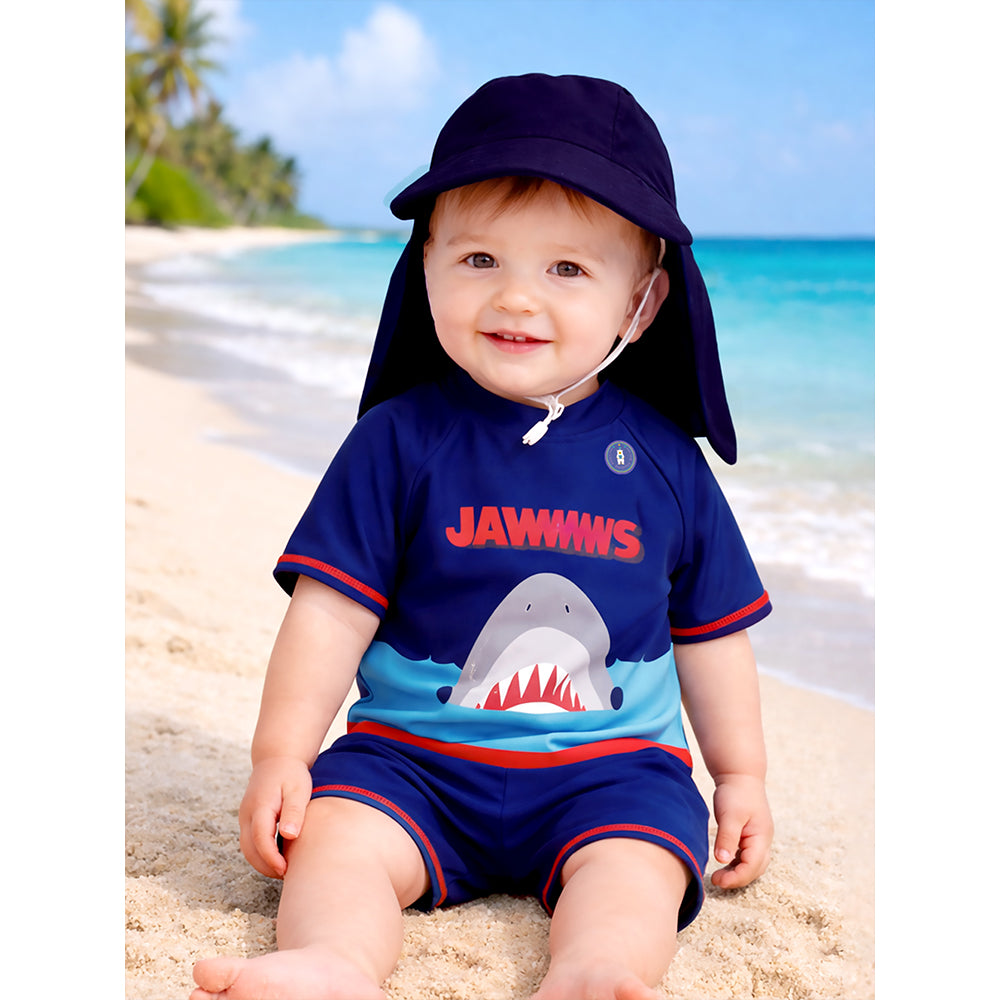 Jawws Shark, Toddlers & Kids Swimwear with long Cap Free Wash Bag & Free Swim Detergent