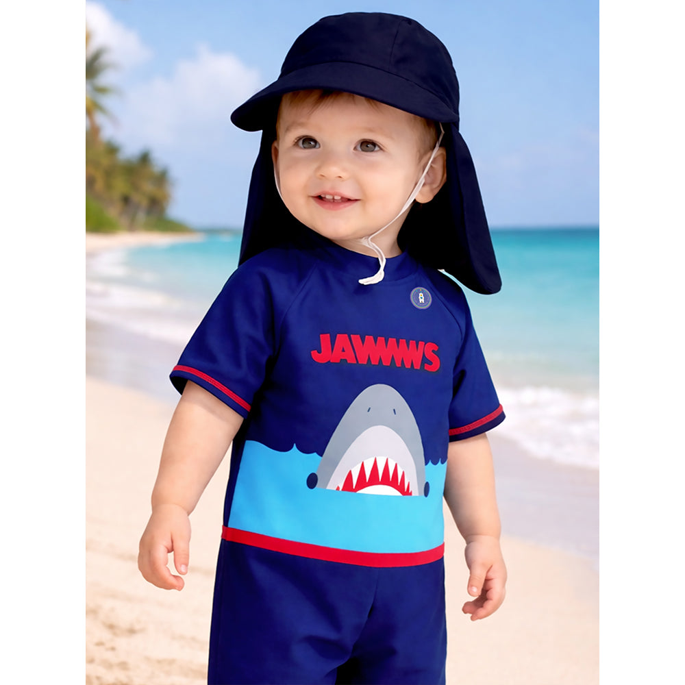 Jawws Shark, Toddlers & Kids Swimwear with long Cap Free Wash Bag & Free Swim Detergent
