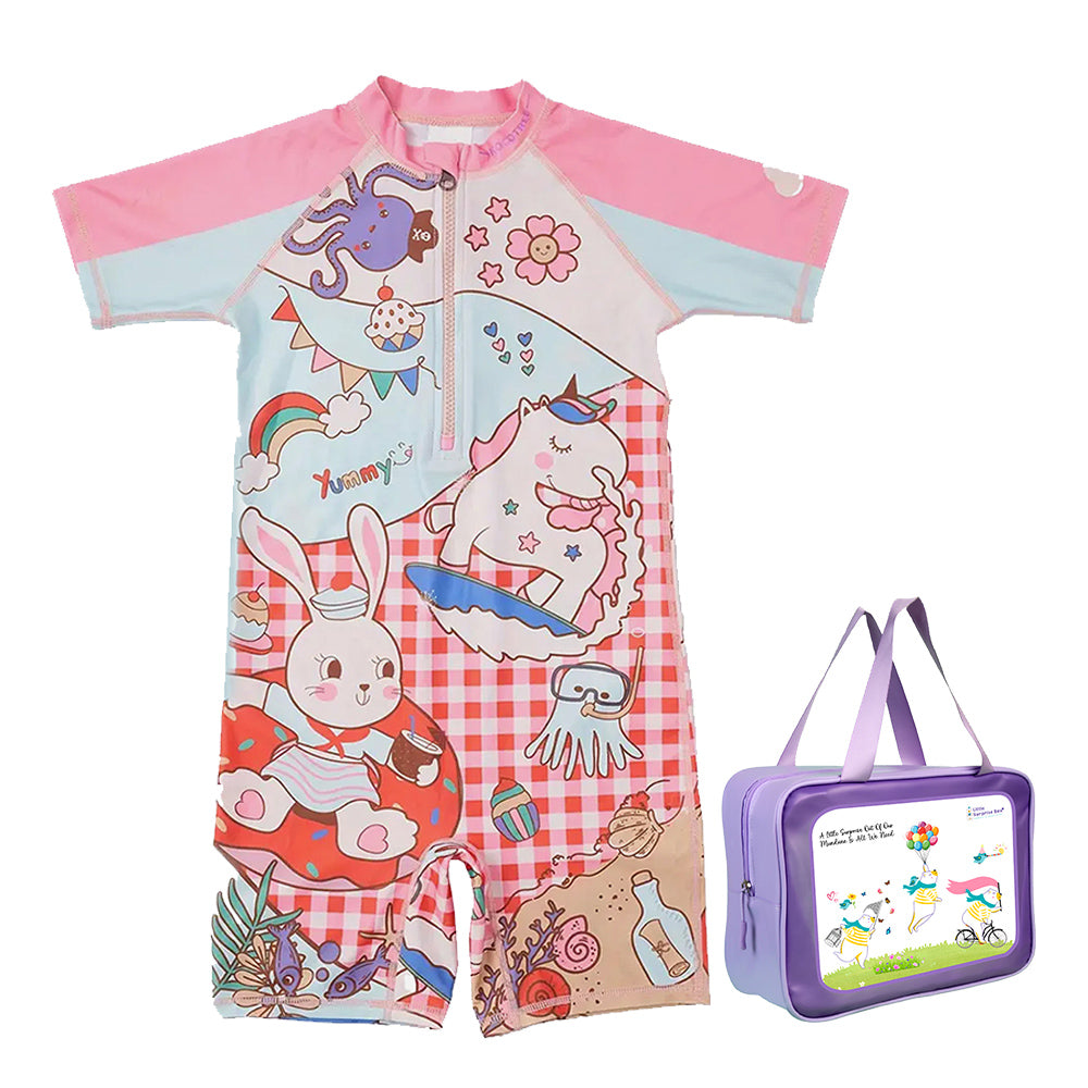 Checks Rabbit Swimwear for Kids and Toddlers WITH UPF 50+ with Free Washbag