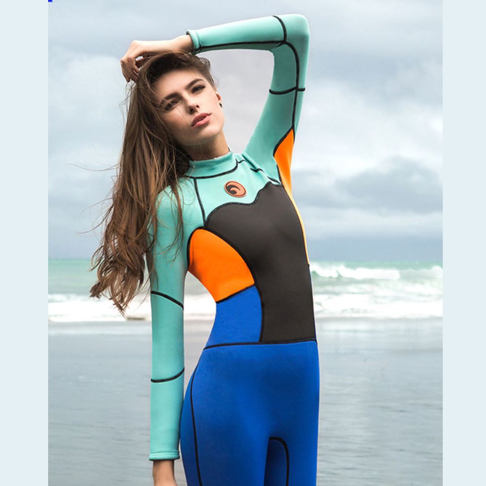 Mint Orange Cobalt Full Length Scuba Swimsuit 1.5mm Neoprene Swimwear for water adventures for Teens and Adults